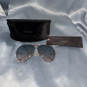 Tom Ford Aviator Sunglasses with Black Case